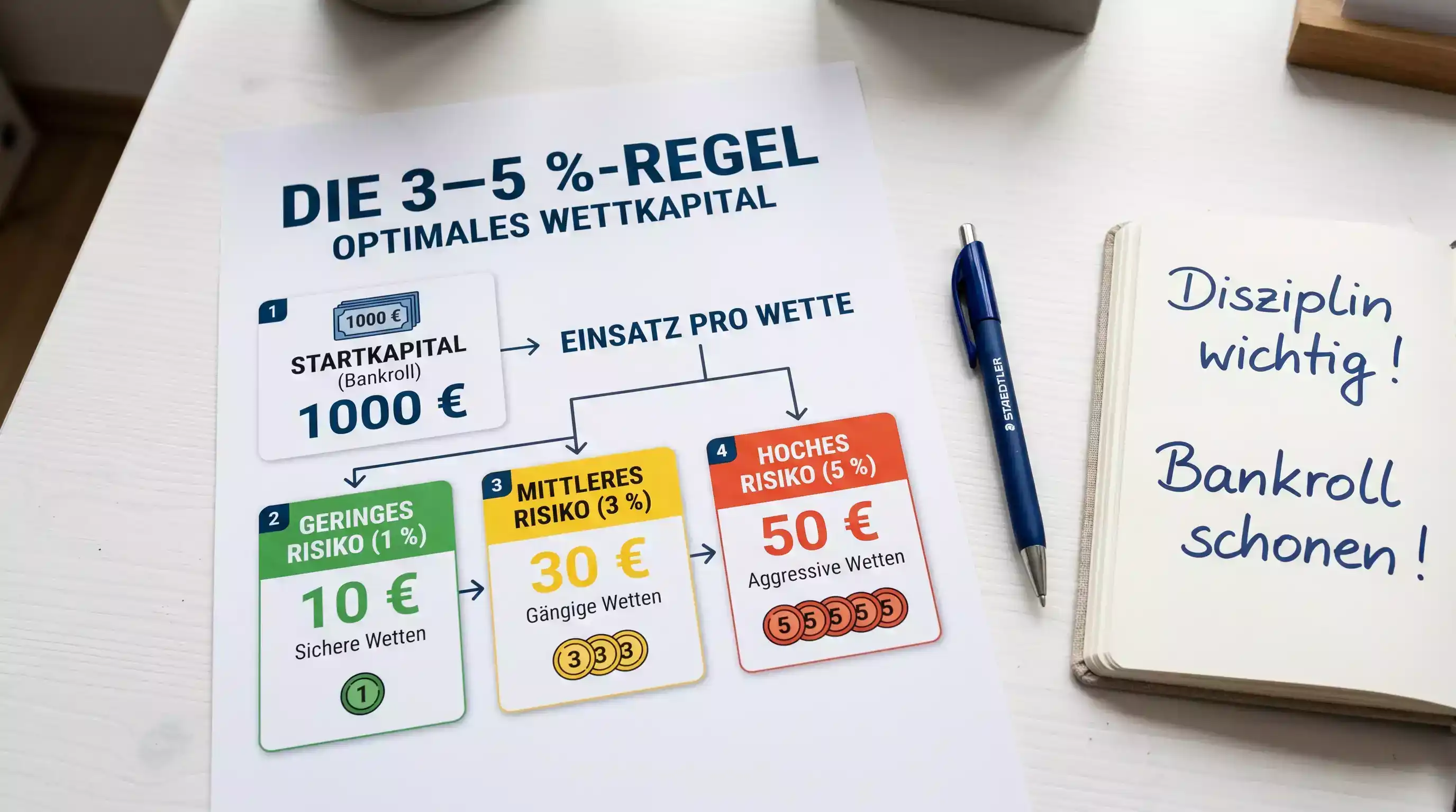 3-5-Prozent-Regel beim Boxen Wetten — Einsatzgröße nach Wetttyp und Bankroll-Prozentsatz