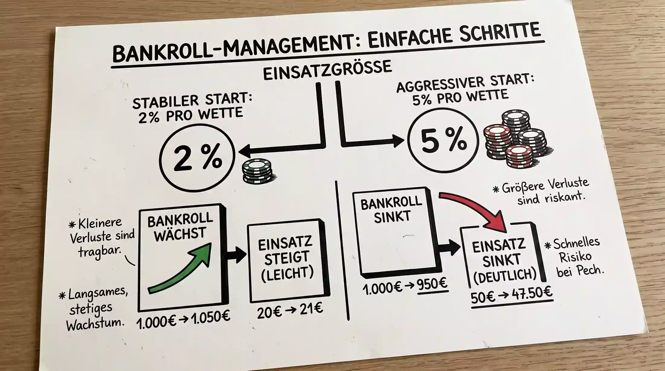 Unit-Ansatz beim Boxen Wetten — prozentuale Einsatzberechnung anhand der aktuellen Bankroll
