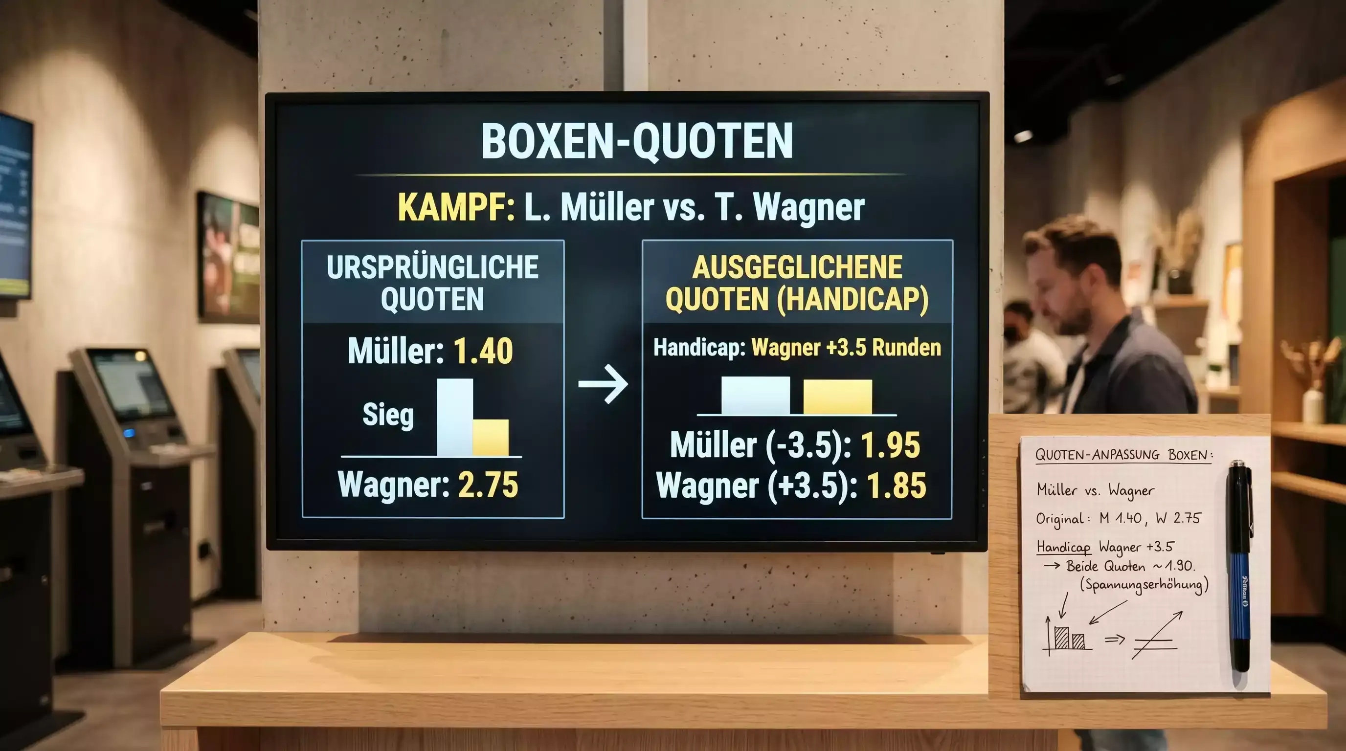 Quoten-Ausgleich durch Boxen Handicap-Wette — Favoriten-Marge auf attraktive Wettquoten bringen