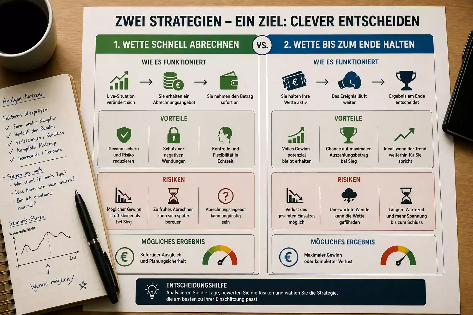 Risiko-Nutzen-Analyse Cash-Out vs. Wette halten beim Boxen Live Wetten Vergleich