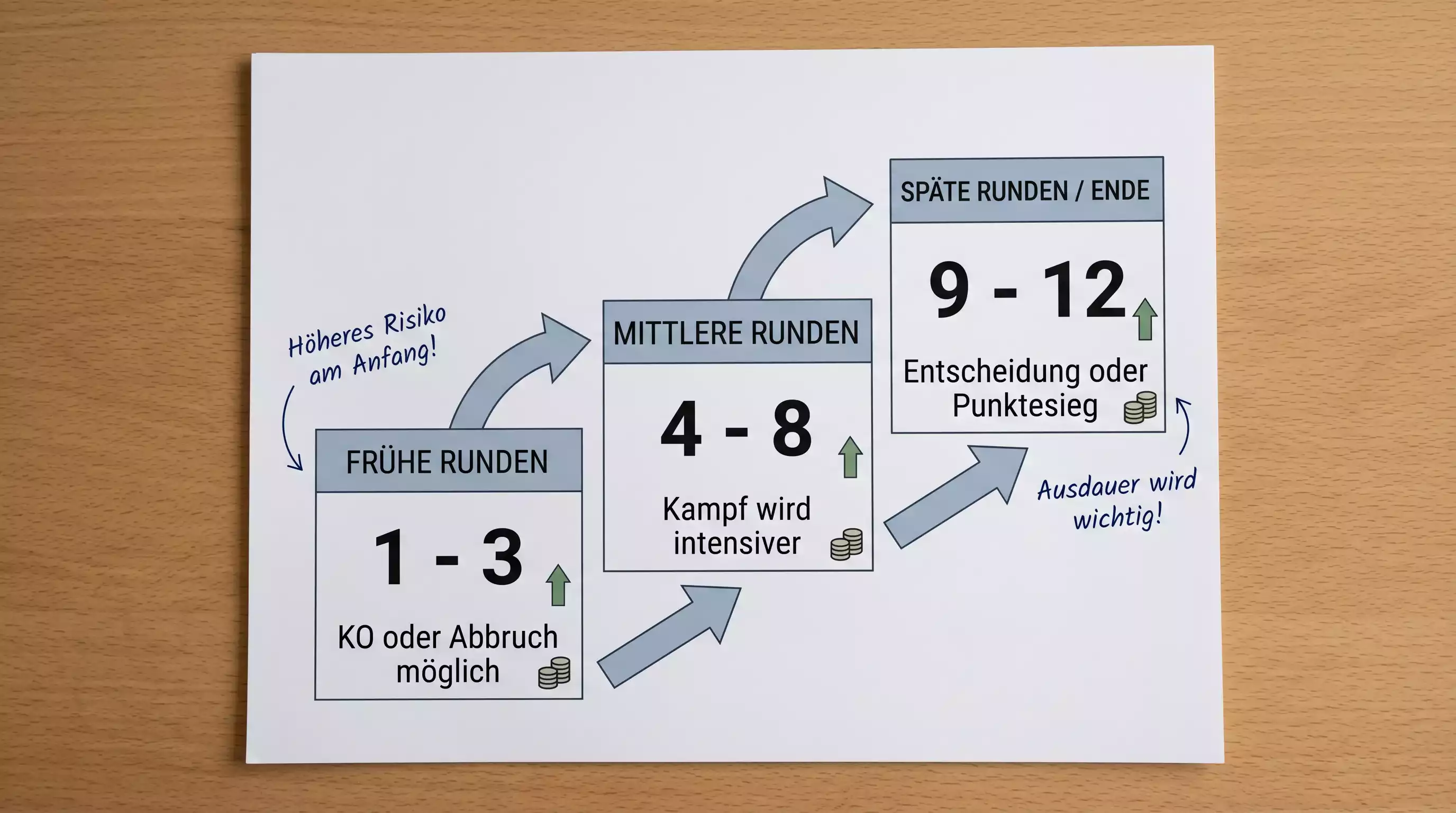 Struktur von Rundengruppen-Wetten und Ladder-Format beim Boxen als Spezialmarkt
