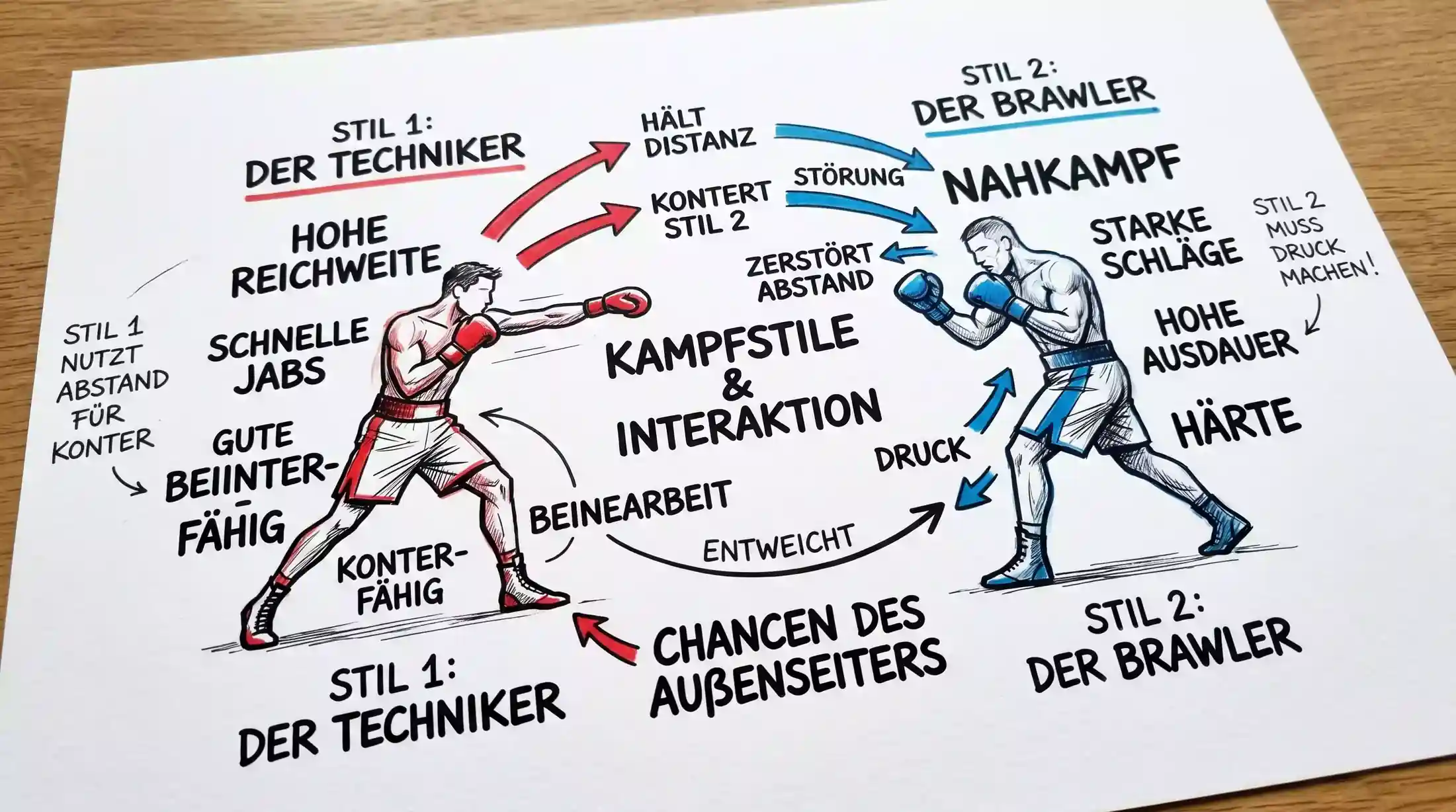 Stilmismatch beim Boxen als Upset-Faktor — klassischer Boxer-Typ gegen Power-Puncher im Vergleich
