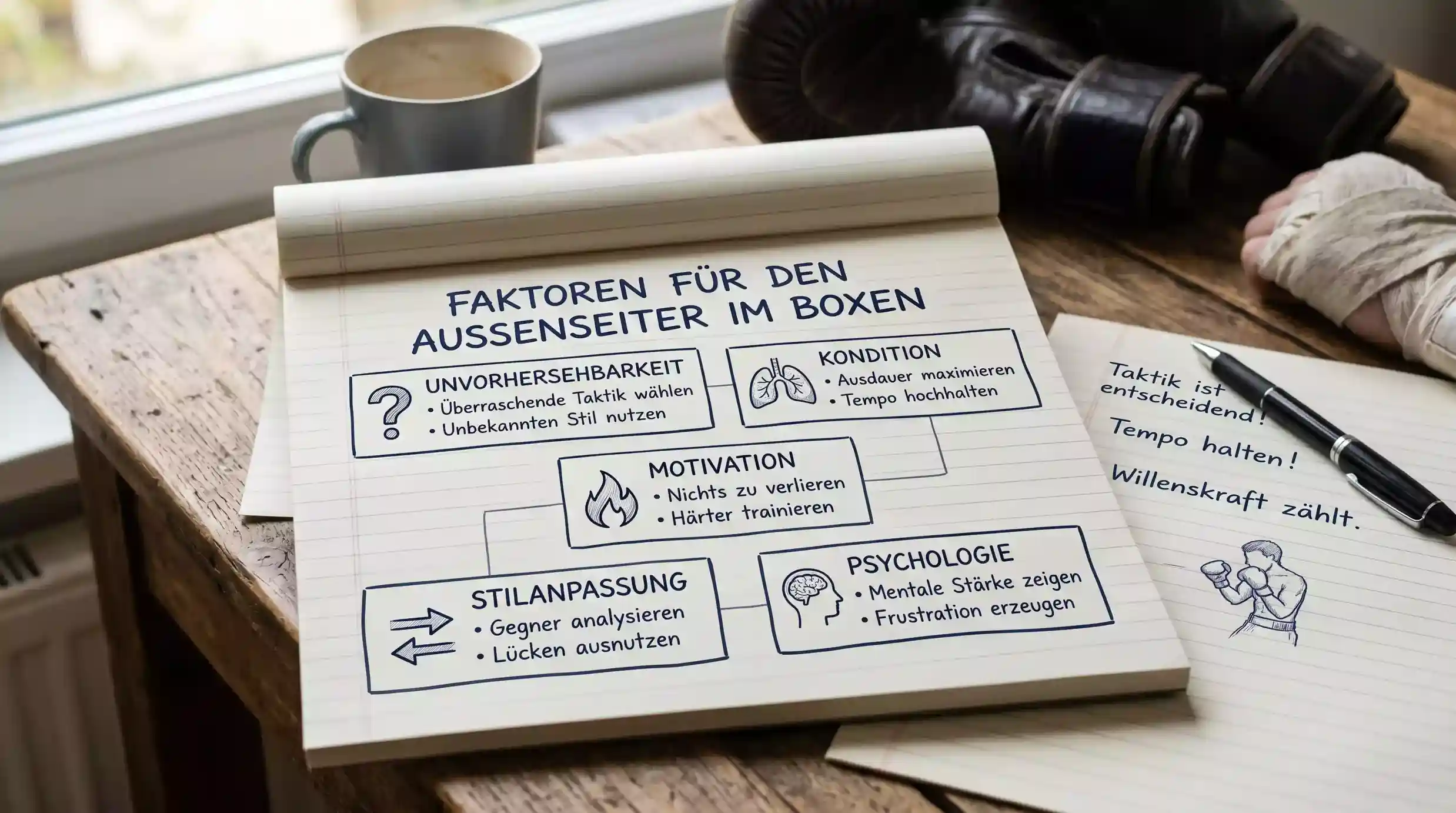 Upset-Faktoren beim Boxen — Stilmismatch, Motivationsvorteil und KO-Wahrscheinlichkeit als Außenseiter-Indikatoren