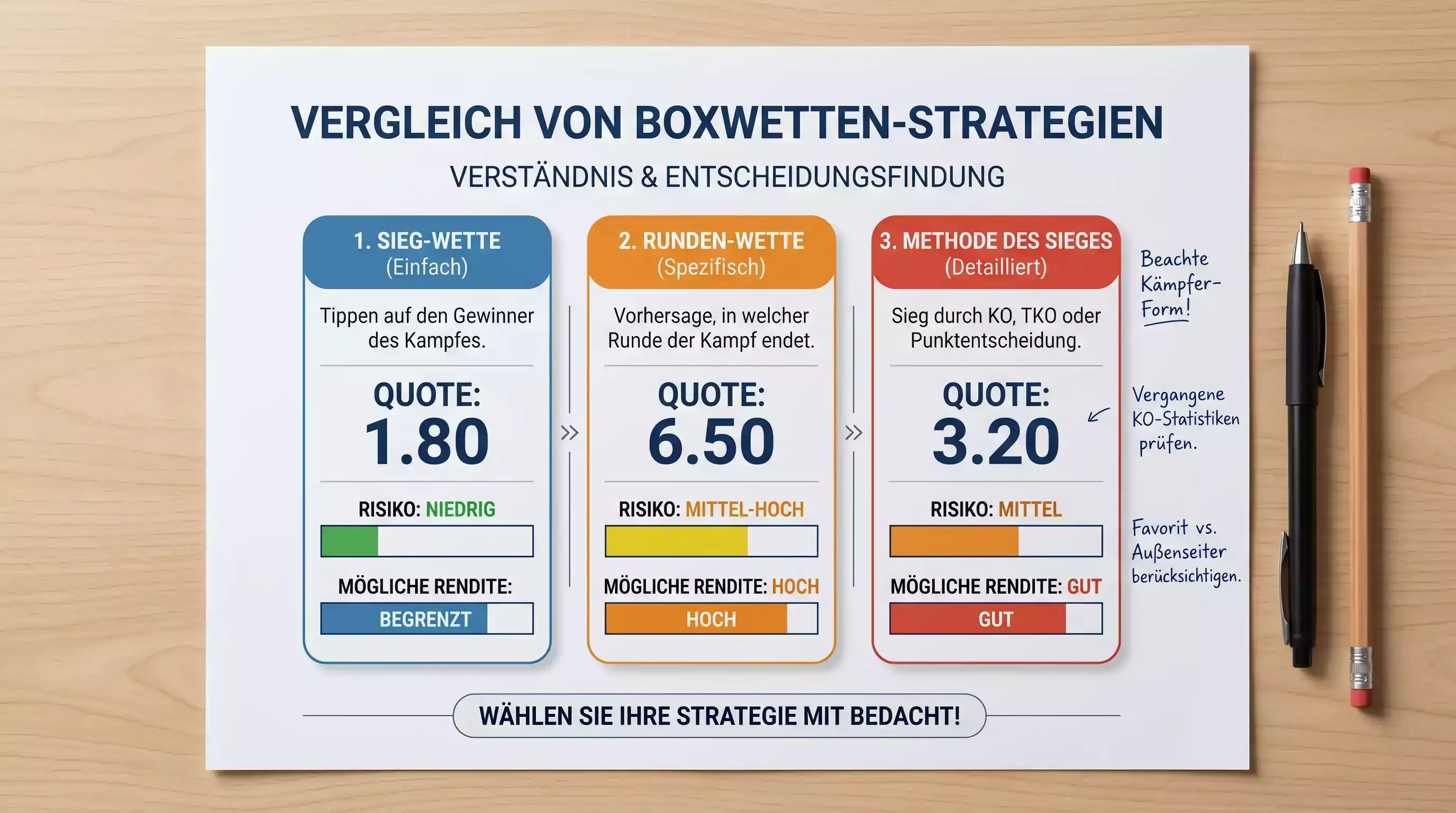 Methodenwette als Alternative zur Favoriten-Siegwette beim Boxen mit besseren Quoten