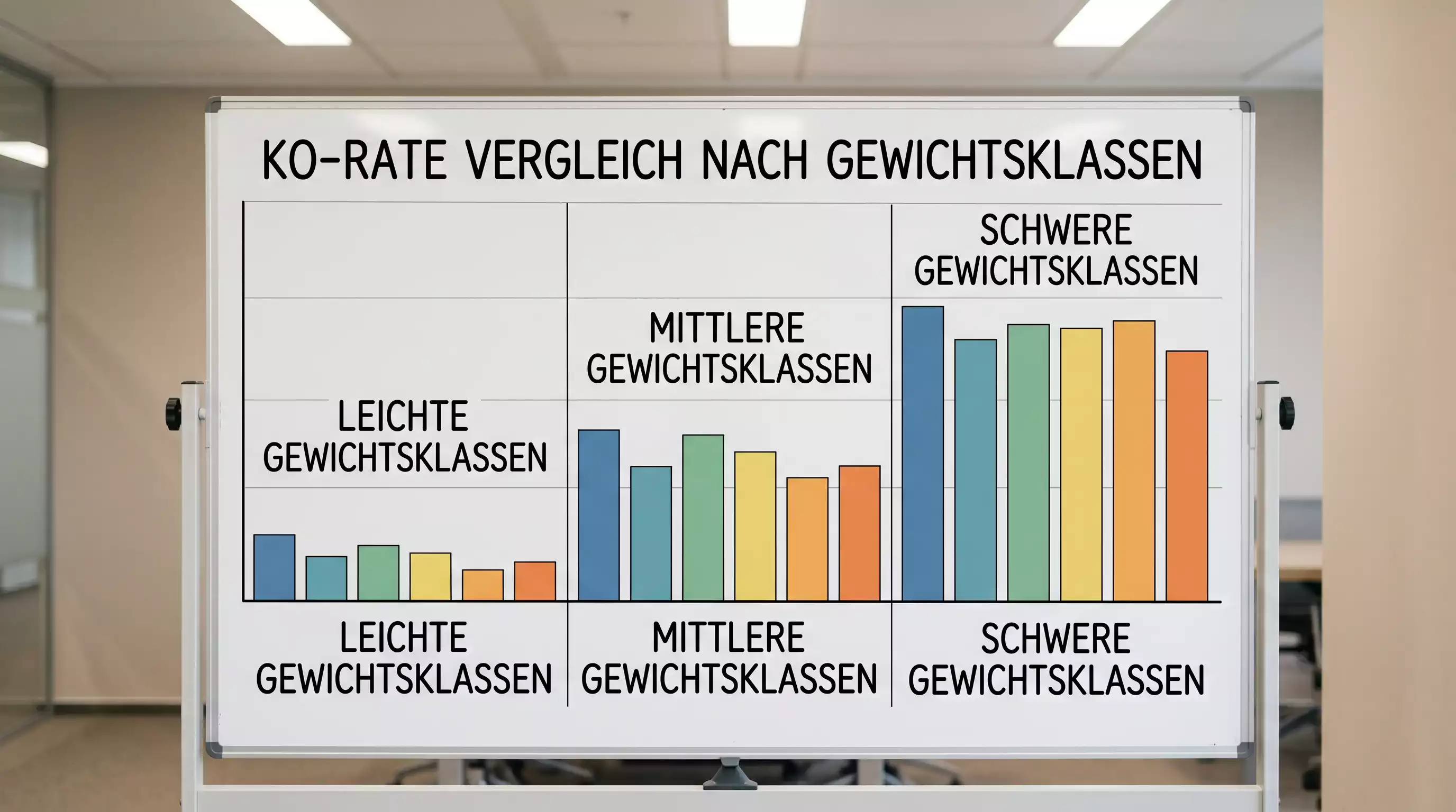 KO-Rate nach Boxen-Gewichtsklassen — Schwergewicht bis Fliegengewicht im Wettvergleich
