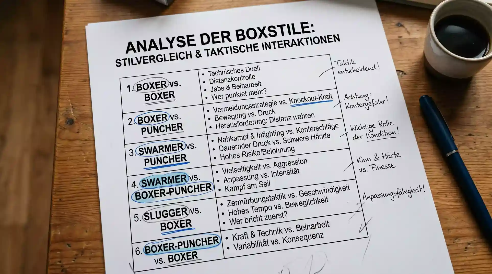Stilkonstellationen Boxen Wetten Überblick — welcher Kampfstil welchen Wettmarkt begünstigt