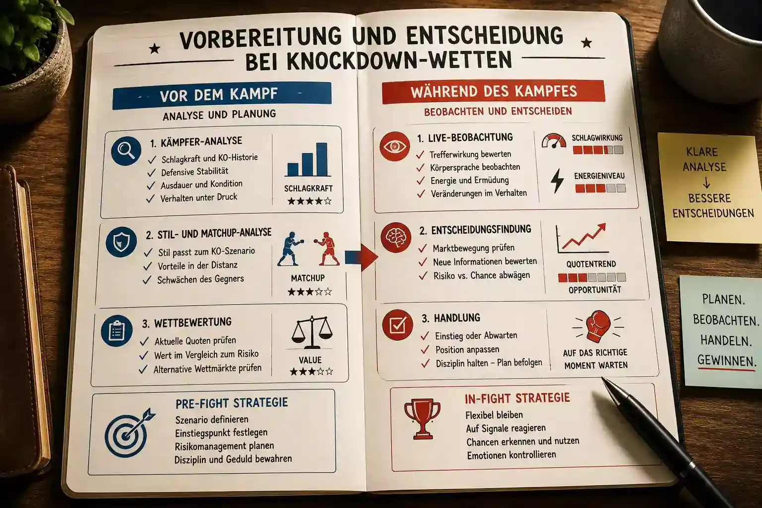 Strategie Knockdown-Wette Boxen — Pre-Match Analyse vs. In-Play Reaktion optimales Timing