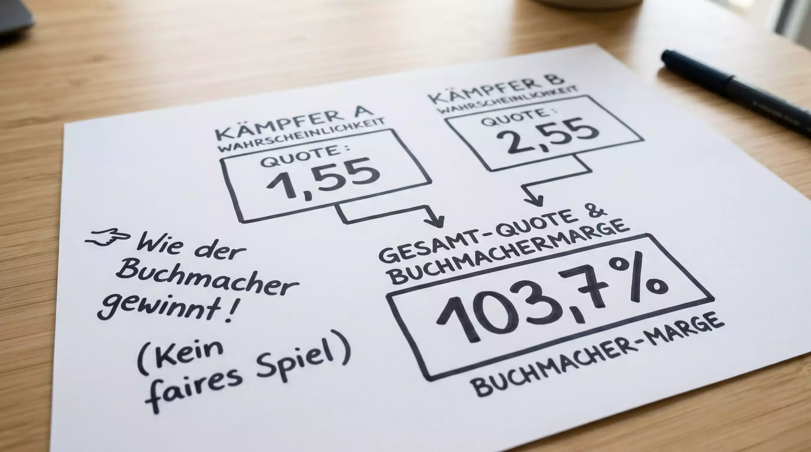 Overround-Berechnung bei Boxen Wetten mit konkretem Quotenbeispiel