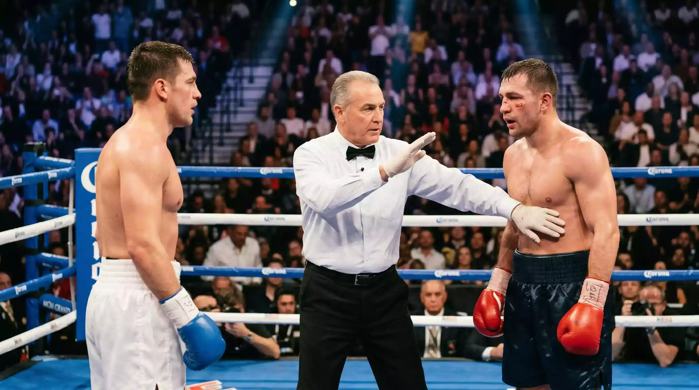Kampfabbruch beim Boxen durch Ringrichter — Unterschied No Contest, TKO und Technical Decision für Wetter