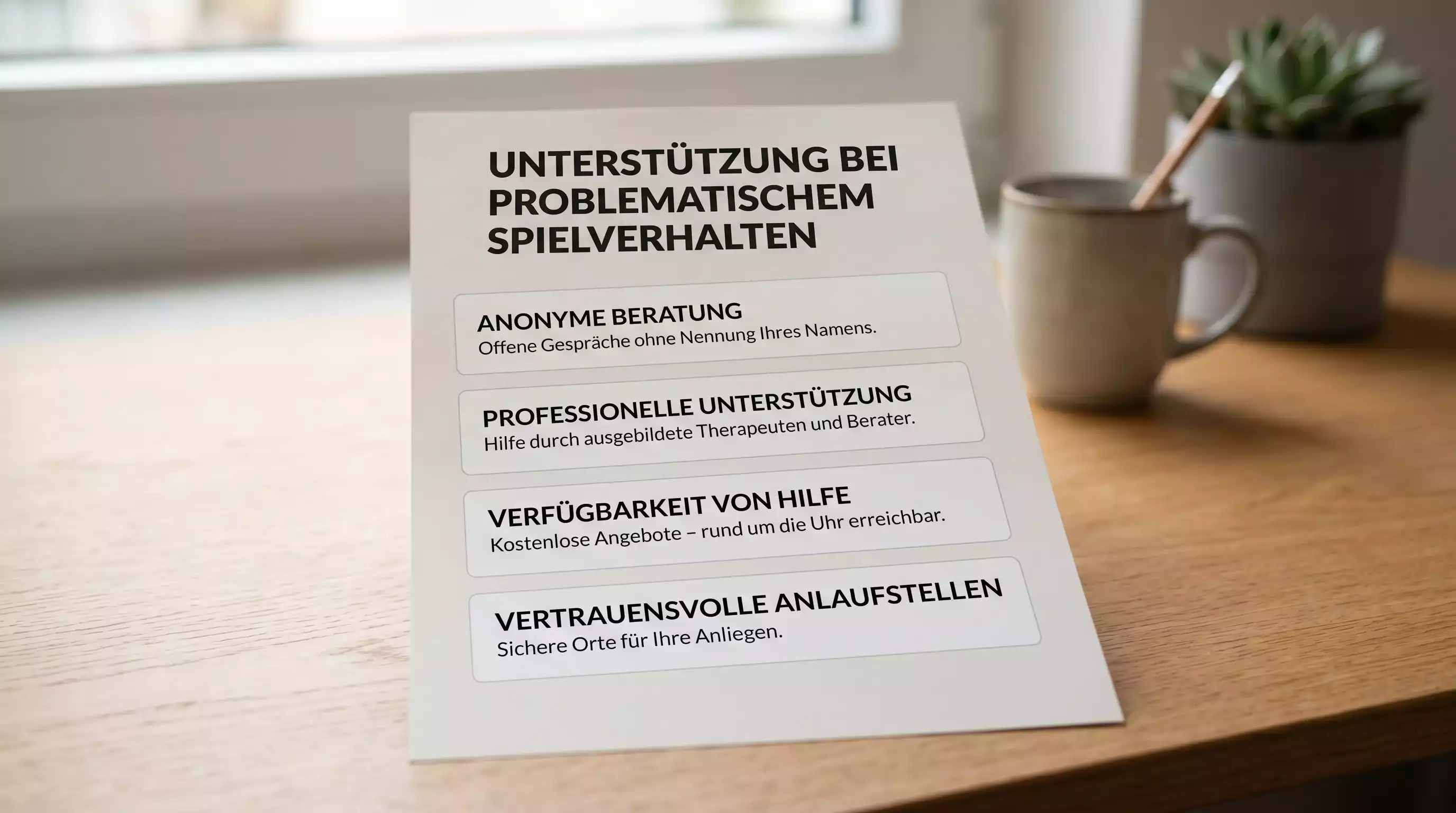 Staatliche Hilfsangebote bei Wettsucht in Deutschland: BZgA, OASIS und Spielerschutzbeauftragter